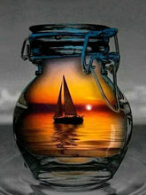 Load image into Gallery viewer, Beautiful Sunsets &amp; Glass Bottle Painting with Diamonds