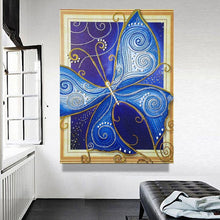 Load image into Gallery viewer, Big Blue Butterfly Diamond Painting Kit