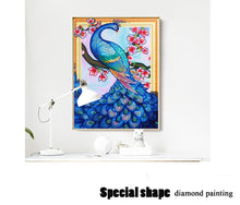 Load image into Gallery viewer, Charming Peacock Special Diamond Art