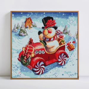 Snow Man Christmas DIY Painting