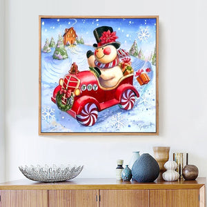 Snow Man Christmas DIY Painting