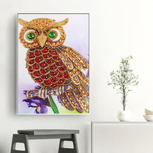 Load image into Gallery viewer, Green Eyes Owl special Diamond Art