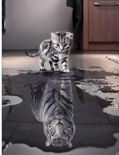 Kitten Reflection as a Tiger