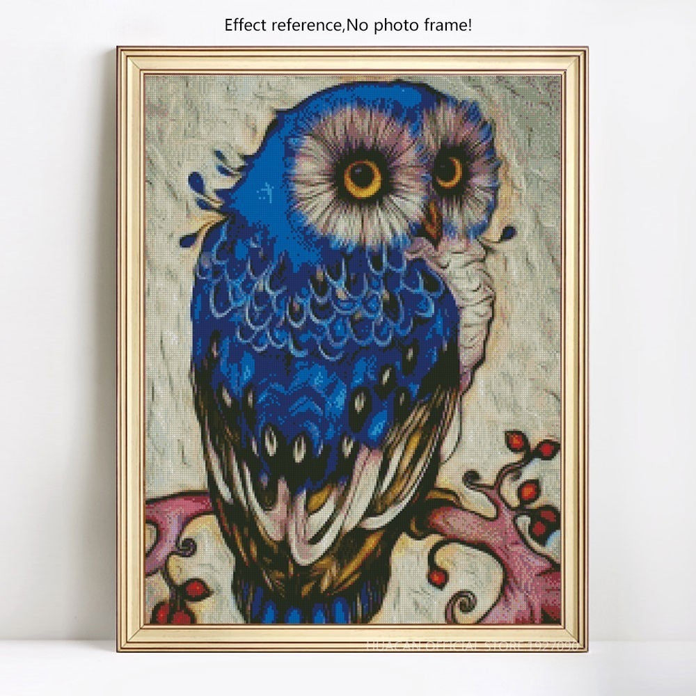 Amazing Blue Owl Diamond Painting Kit – Paint by Diamonds