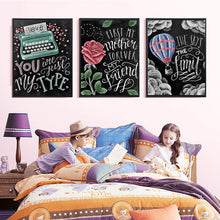 Load image into Gallery viewer, Black Background Quotes Diamond Paintings