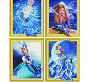 Beautiful Cartoon Fairy Paintings by Rhinestones aka Diamonds