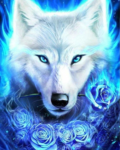Blue Fire Ice Wolf