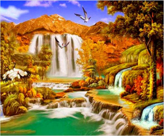 Pristine Waterfall Sunrise Premium DIY Diamond Painting Kit - Nature  Landscapes – Heartful Diamonds