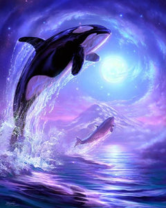 Jumping Dolphins DIY Diamond Art