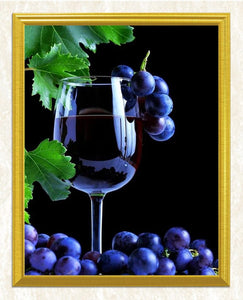 Grape Wine in the Glass