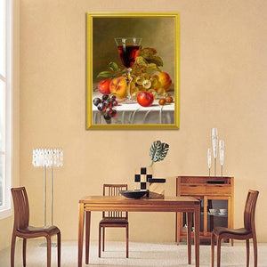 Fruits & Wine in Glasse - Still Life Painting