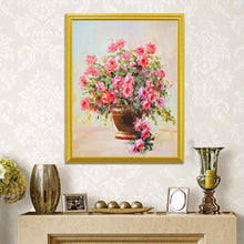 Load image into Gallery viewer, Pink Roses in Golden Vase DIY Painting