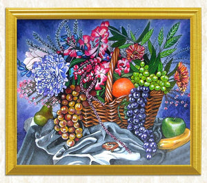 Fruits & Flowers Basket - DIY Diamond Art Kit