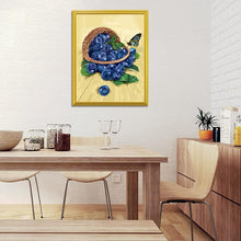 Load image into Gallery viewer, Blueberries &amp; Butterfly - Paint by Diamonds