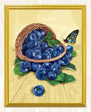 Load image into Gallery viewer, Blueberries &amp; Butterfly - Paint by Diamonds