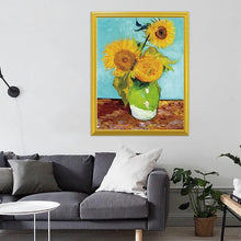 Load image into Gallery viewer, Three Sunflowers in a Vase