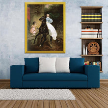 Load image into Gallery viewer, Girl in White Riding a Horse