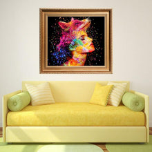 Load image into Gallery viewer, Abstract Wolf Lady Diamond Painting