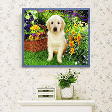 Load image into Gallery viewer, Cute Dog &amp; Flowers Basket