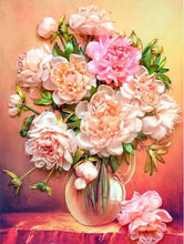 Load image into Gallery viewer, Lovely Peonies in Glass Vase