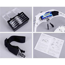 Load image into Gallery viewer, LED Light Headband Magnifier Glasses for Painting with Diamonds